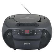 Groove Boombox Portable CD &amp; Cassette Player with Radio - Black | GVPS833BK
