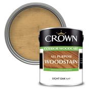Crown Trade All Purpose Exterior Woodstain 5 Litre - Light Oak | 5088414 image
