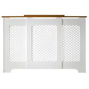 Tema Classic Adjustable Radiator Cabinet Cover - White &amp; Oak - Large | RADCAD203WK