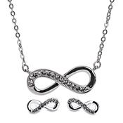 Newgrange Living Infinity Necklace and Earring Set - Silver | 600001