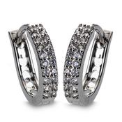 Newgrange Living Diamante Hoop Earrings - Silver | 600025