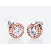 Newgrange Living White Stone &amp; Diamante Earrings - Rose Gold | 600042