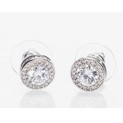 Newgrange Living White Stone and Diamante Earrings - Silver | 600044
