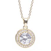 Newgrange Living Large White Stone Pendant - Gold | 600324