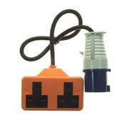 Powermaster 16amp Blue Plug and 2 Gang Rubber Socket | 1833-00