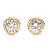 Newgrange Living Large White Stone Earrings - Gold | 600325P image