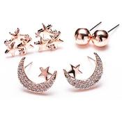 Newgrange Living Sun, Moon and Star Earrings Set of 3 - Rose Gold | 600414L image