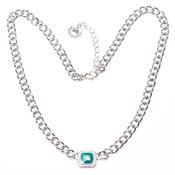 Newgrange Living Green Stone Diamond Surround Pendant - Silver | 600420 image