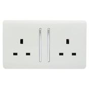 Trendi Double Switched Scoket 2 Gang 13 amp - White | 9100-12