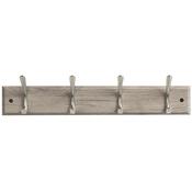 Anika 4 Hook Wall Mounted Coat Rack 8 Prongs - Silver | 65919 image