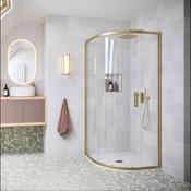 Flair ILI Quadrant Shower Enclosure | Chrome, Matte Black, Brushed Brass | 900mm, 1000x800mm to 1200x900mm image