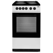 Beko 50cm Electric Solid Plate Cooker - Silver | KS530S image