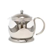 Kitchencraft La Cafetiere Izmir Glass Filter Teapot Stainless Steel 4 Cup | LCTPOT4CPSS