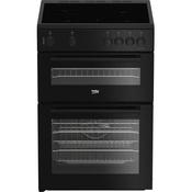 Beko 60cm Twin Cavity Electric Cooker with Ceramic Top - Black | FTC6701K image