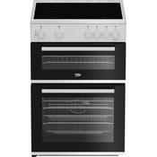 Beko 60cm Twin Cavity Electric Cooker with Ceramic Top - White | FTC6701W image