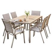 Palermo 6 Seater Rectangular Steel Garden Furniture Dining Set | EA11523 image