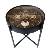 Tara Lane Old Town Gears Clock Side Table 55cm - Black | TL7386 image