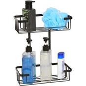 Tema 2 Tier Wire Basket for Shower - Black | TWW2COSB