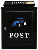 Tessi Cast Aluminium Post Box - Blue Tractor | TY077 image