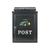 Tessi Cast Aluminium Post Box - Green Tractor | TY099 image