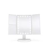 Rio 24 LED Touch Dimmable Cosmetic Vanity Folding Mirror - White | MMFD-WH