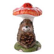 Country Living Hedgehog Holding A Pinecone On A Toadstool | CL1292