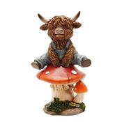 Country Living Highland Cow on a Mushroom | CL569
