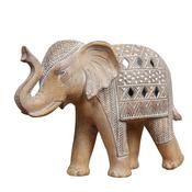 Hestia Embossed Elephant with Mirror Detail Figurine 16.5cm | HE1396