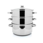 Steelex 24cm 3 Tier Steamer - Stainless Steel | ST/9734