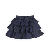 Ruffled Denim Bow Skirt