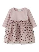 Name It Baby Girl Pink Tulle Dress with Velvet Hearts