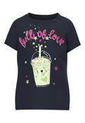 Name it Girls Short Sleeved Graphic Print T-Shirt - Navy image