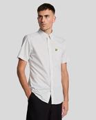 Lyle &amp;amp; Scott Short Sleeve Slim Fit Gingham Shirt - Cove White image