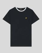 Lyle &amp;amp; Scott Ringer Cotton Crew Neck T-Shirt - Dark Navy/ White