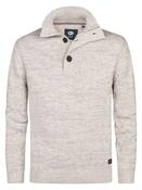 Petrol Melange Logan Knitted Jumper - White Melee
