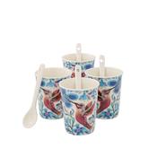 Allen Design Hummingbird Set of 4 Cups &amp; Spoon Set
