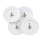 Aynsley Little Robin Christmas Tree Teaplates Set of 4