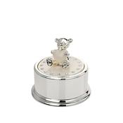 Bambino Silverplated Round Music Box - Teddy image