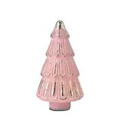 Christmas Pink Crackle Effect LED Glass Christmas Tree Large