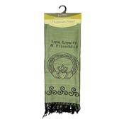 Connemara Clothing Green Pashmina with Claddagh image