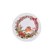 Country Christmas Robin Round Coasters Set image