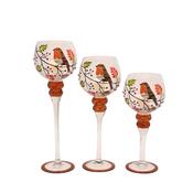 Country Living Autumn Robin Candle Holder Set of 3