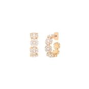 Tipperary Daisy CZ Cluster Hoop Gold Earrings
