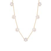 Tipperary Daisy CZ &amp; Pearl 7 Daisy Gold Necklace