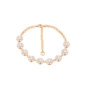 Tipperary Daisy CZ &amp; Pearl 9 Daisy Bracelet Gold
