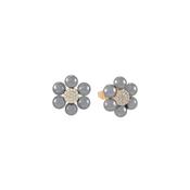 Tipperary Daisy Grey Pearl 2cm Stud Gold Earrings image