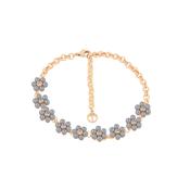 Tipperary Daisy Grey Pearl 9 Daisy Gold Bracelet