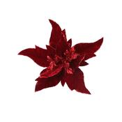 Dark Red Poinsettia Christmas Clip on Flower