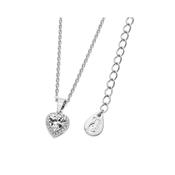 Tipperary Diamante Heart Drop Pendant Silver