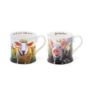 Eoin O'Connor Beyond the Herd Set 2 Tankards Pigs &amp; Sheep